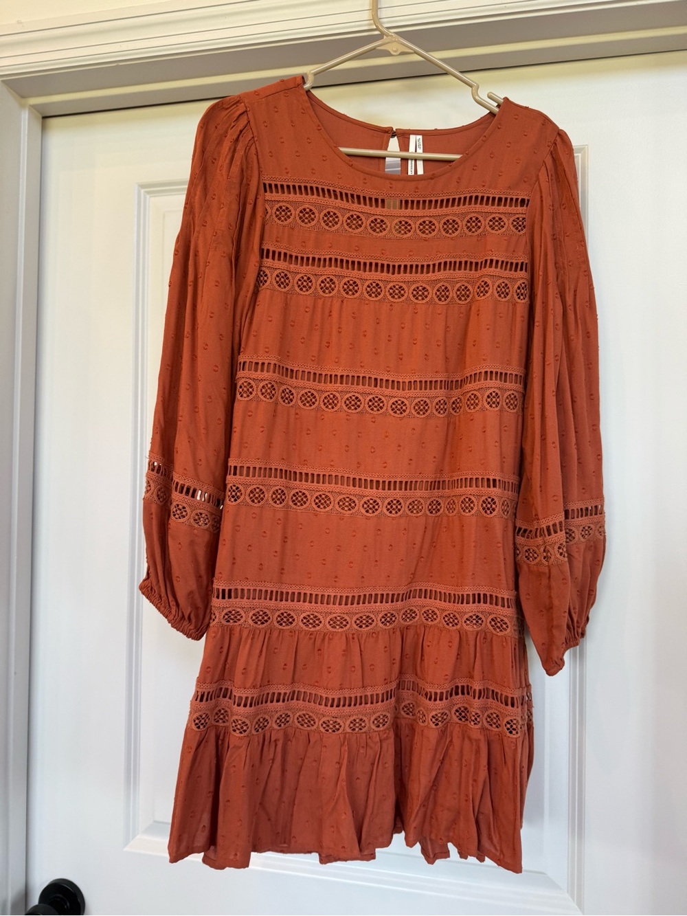 Rust Orange Lace-Trim Dress by Anthropologie